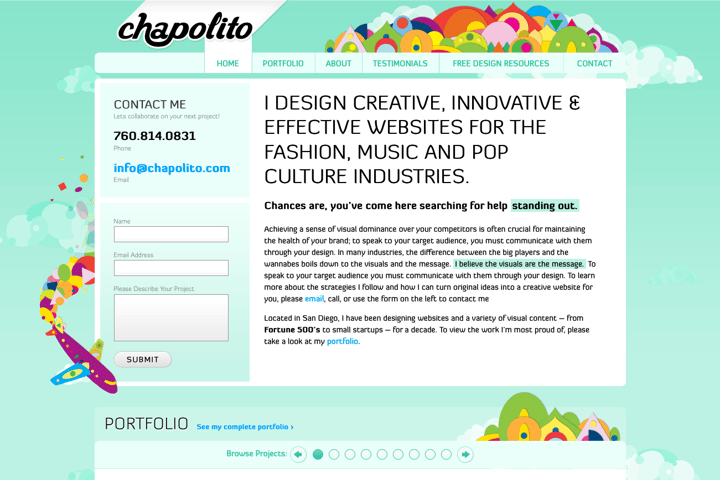 Chapolito Creative Design website preview